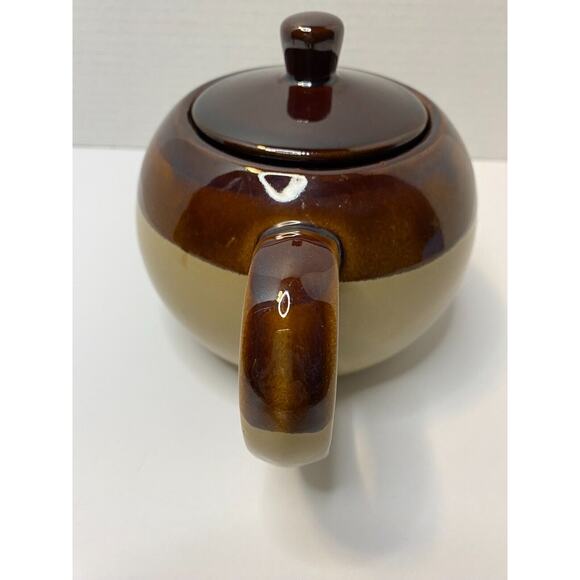 Brown, Taupe, & Tan Earthenware Teapot, Collectible, Kitchenware - Picture 2 of 7
